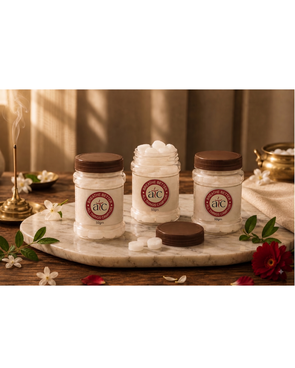 100 % Pure Camphor Jars